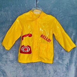 EUC 80s adorable lightweight boutique raincoat, snaps, hood, pocket. Unisex